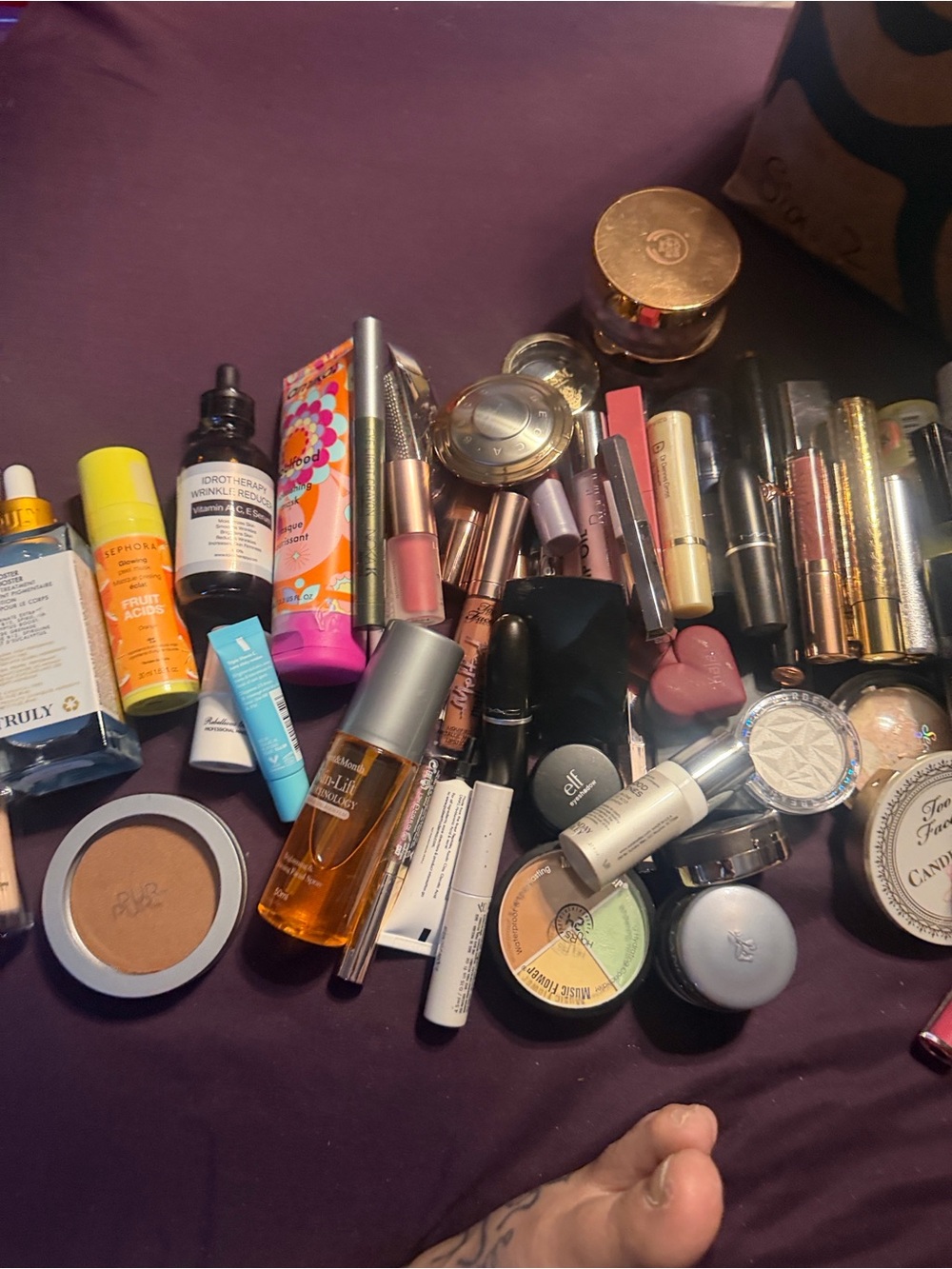 HUE Assorted Women's Makeup Lot - Pink, Gold, Black, Silver, Purple